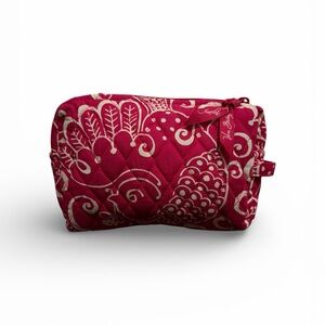 Vera Bradley Raspberry Pink Floral Quilted Cosmetic Bag